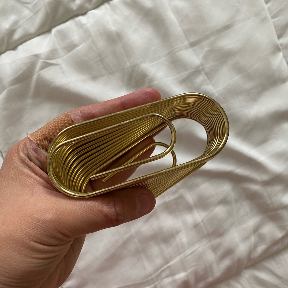 ANTHROPOLOGIE Gold Paper Clip Note Holder ClipNote Desk Organizer - Picture 6 of 6